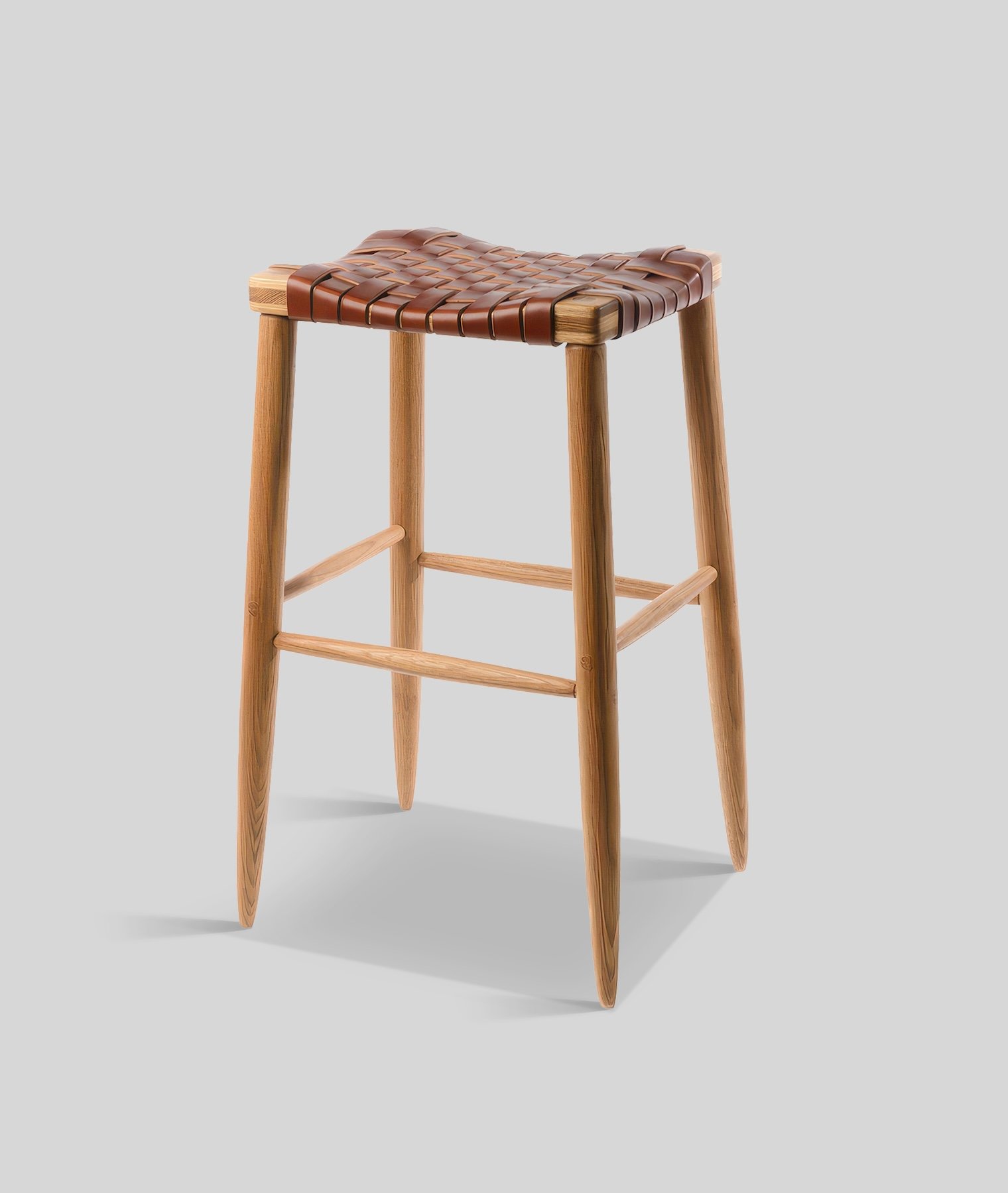 Ranger Bar Stool | Woven Leather by Michael Robbins | ROOM Luxury