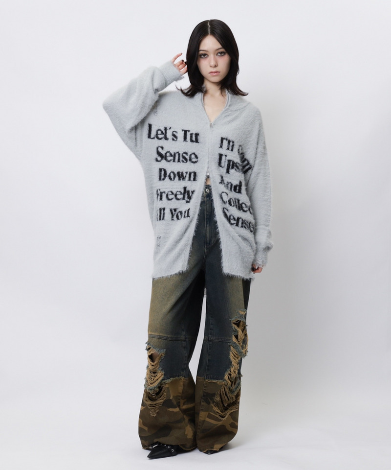 ロゴシャギーZIPニット｜SPIRALGIRL スパイラルガール 商品詳細