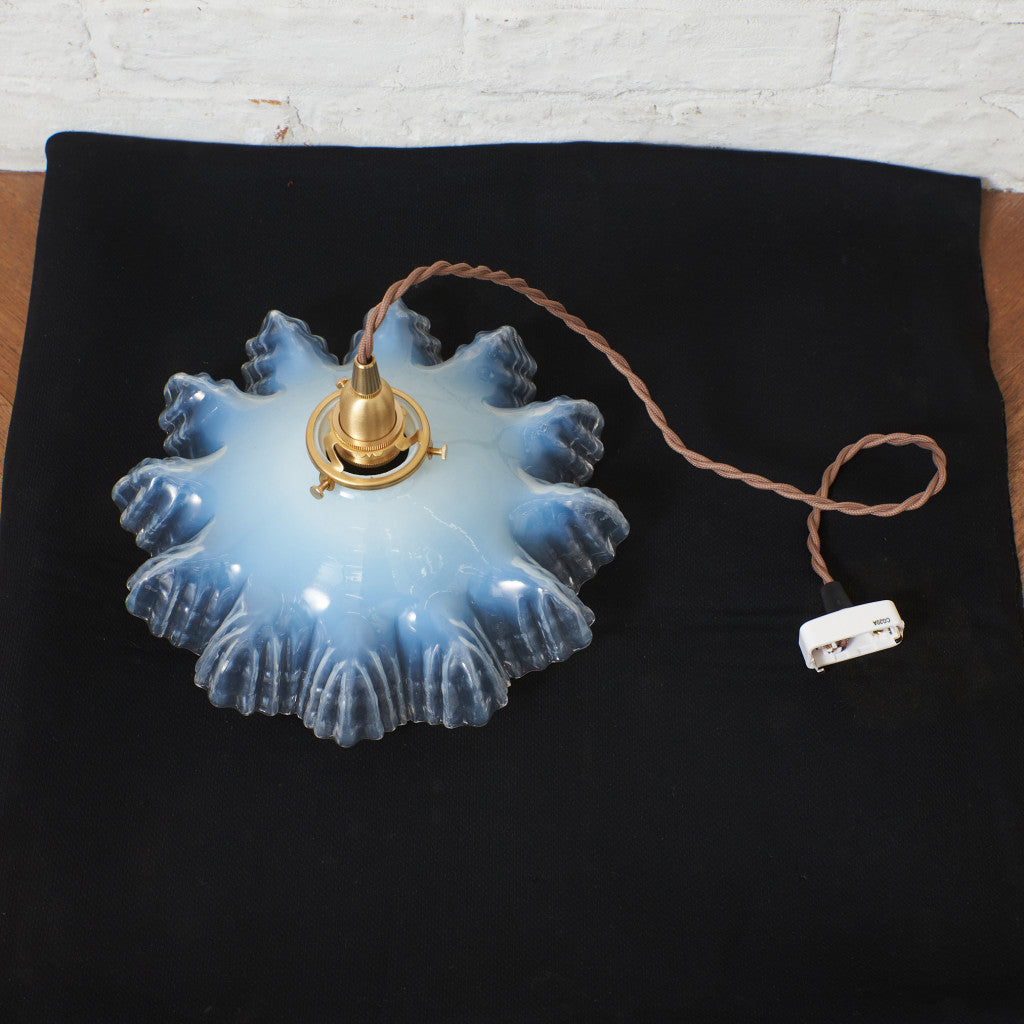 アンティーク ミルクガラス×クリアガラス ペンダントライト｜rocca rocca