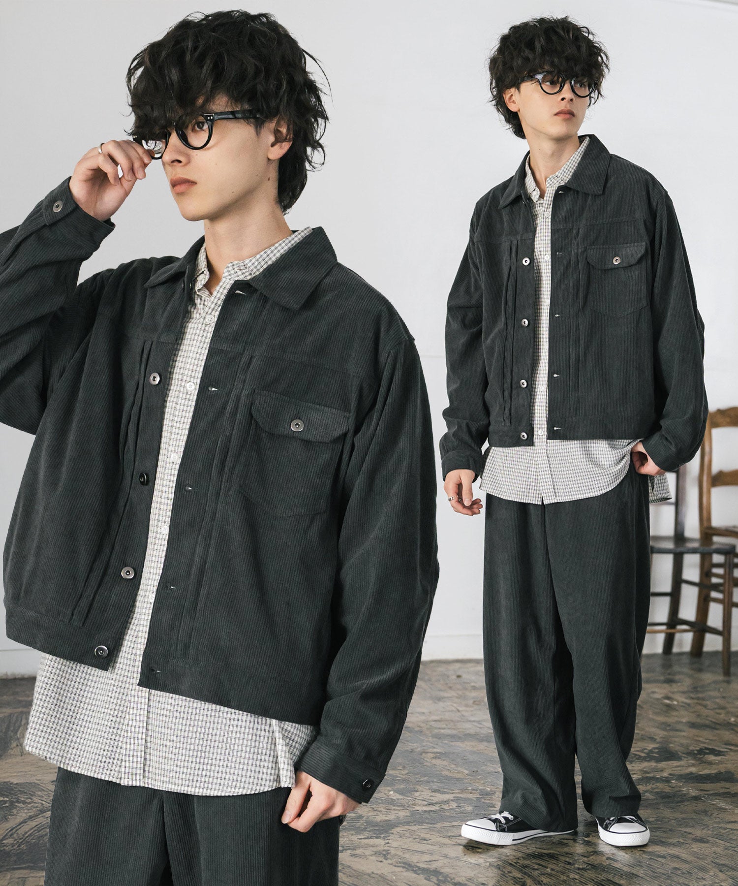 コーデュロイセットアップ 1stショートジャケット/短丈ブルゾン