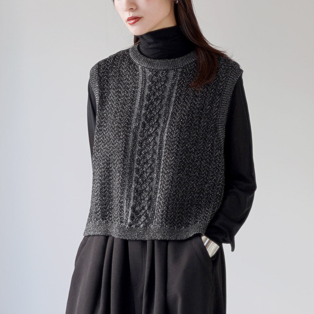 mizuiro ind（ミズイロインド） メタリック ヤーン ケーブル ベスト