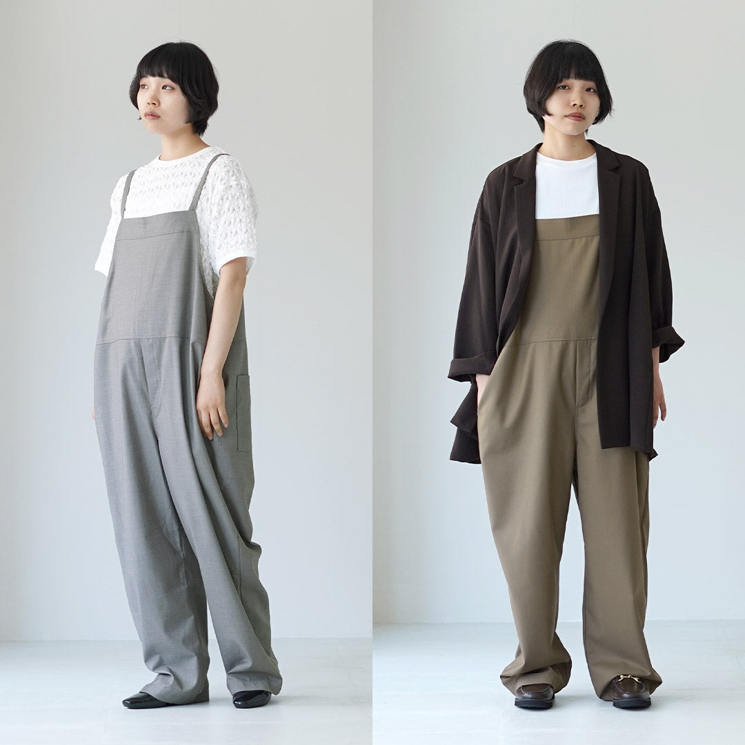 MAO MADE（マオメイド） ウールライク T/R サロペット / レディース