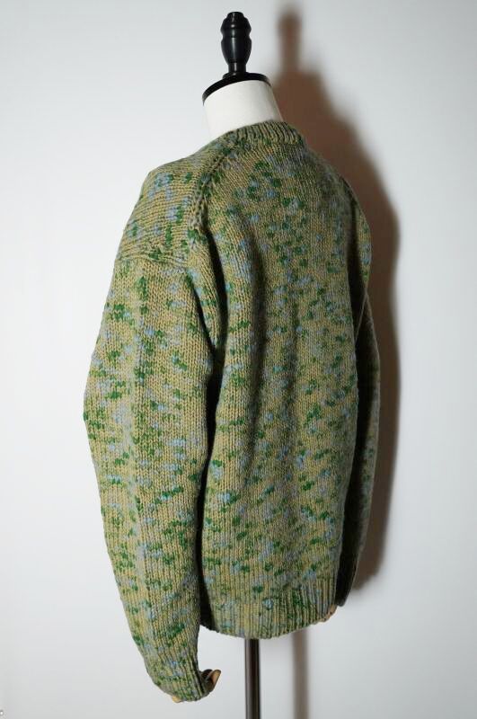 AURALEE WOOL MIX COLOR SLUB YARN KNIT P/O col.MIX KHAKI BEIGE - rollot