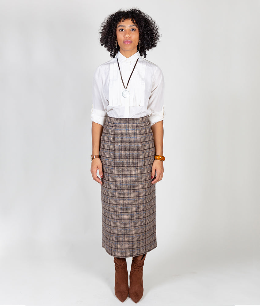 Midi Pencil Skirt in Wool Tweed – Royal Jelly Harlem
