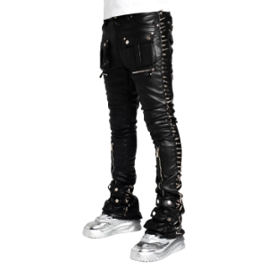 GUAPI OBSIDIAN BLACK LEATHER SPIKE PANT – Royalty DFW