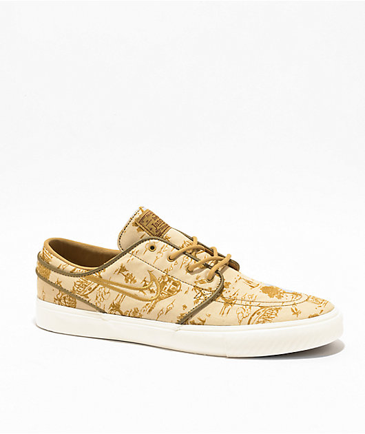 Nike SB Zoom Janoski OG+ PRM Sesame & Bronzine Skate Shoes | Zumiez