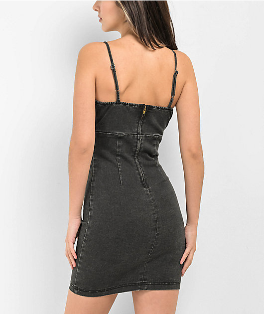 Spicychix Black Denim Mini Dress | Zumiez