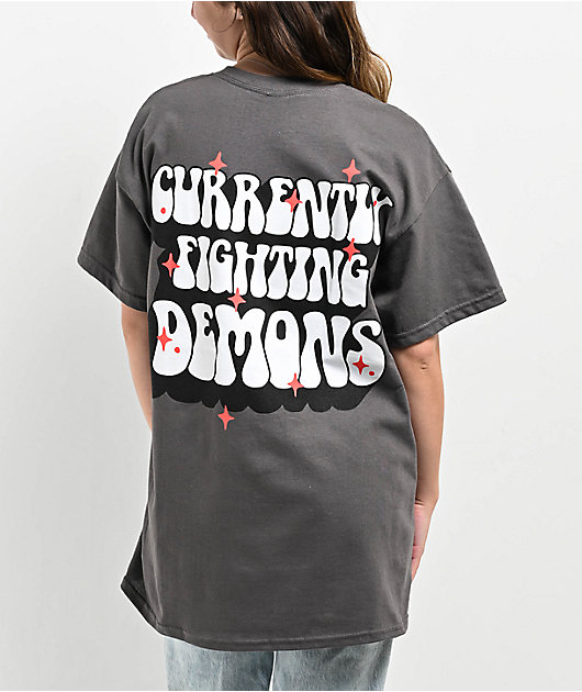 XPLR Currently Fighting Demons Charcoal T-Shirt | Zumiez