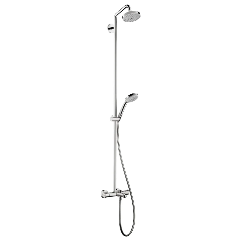 Hansgrohe Croma Showerpipe 150 1-Jet with Tub Filler - Chrome