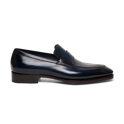 Limited Edition レザー メンズペニーローファー ブルー | Santoni Shoes
