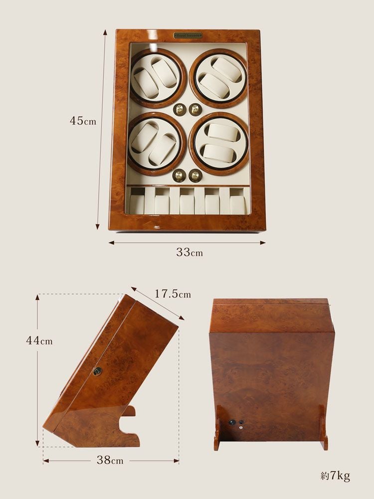 ワインディングマシーン 8本巻き+5本収納 木製 自動巻き 腕時計収納
