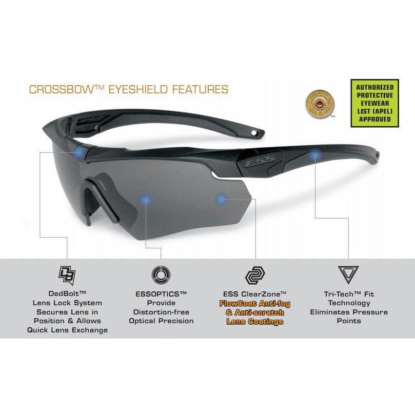 ESS Crossbow 3LS Safety Glasses Interchangeable Lens Kit