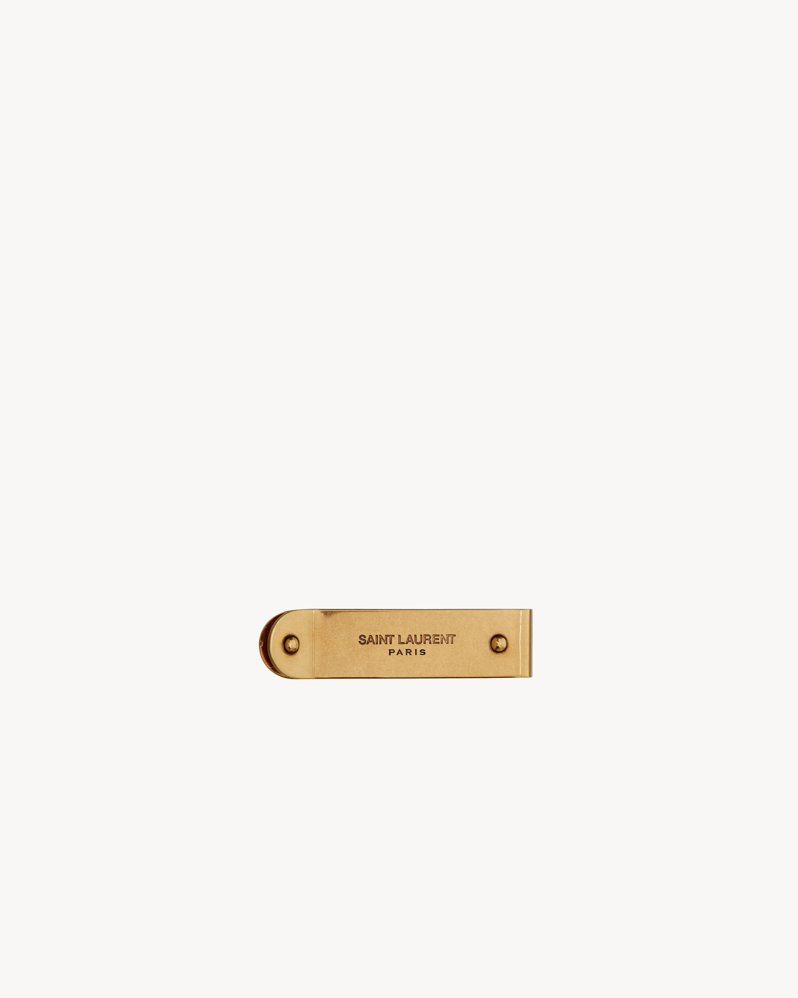 ID money clip in metal in Gold | Saint Laurent | YSL EN-US