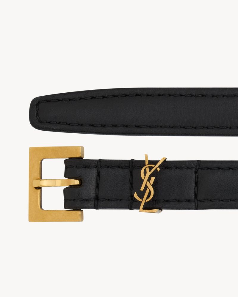 カサンドラ 極細ベルト（スムースレザー） ブラック | Saint Laurent