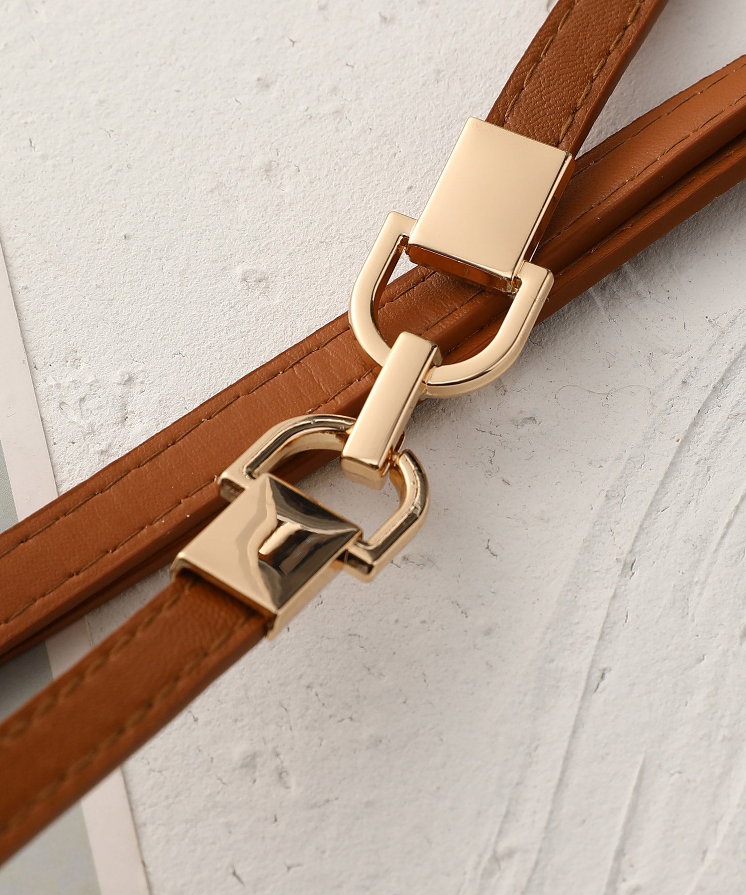 ゴールドバックル細ベルトxyf0002 ブラウン – [公式]SAISON DE