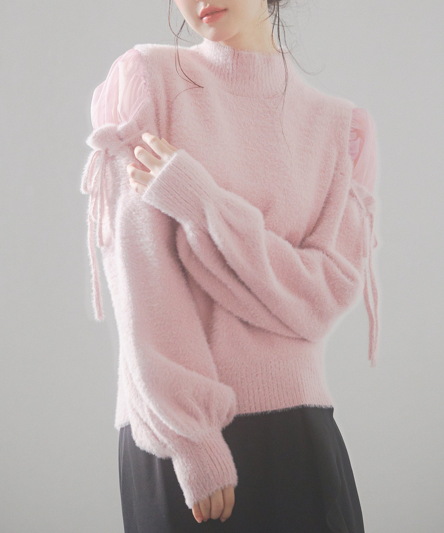 オープンショルダーシャギーニットプルオーバーsdp8022 ピンク – [公式