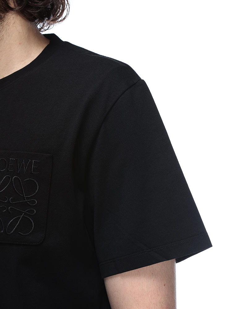 LOEWE (ロエベ) アナグラム刺繍 ポケット クルーネック 半袖 Tシャツ