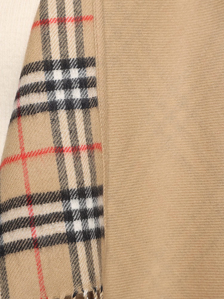 BURBERRY (バーバリー) リバーシブル チェック ウール ケープ