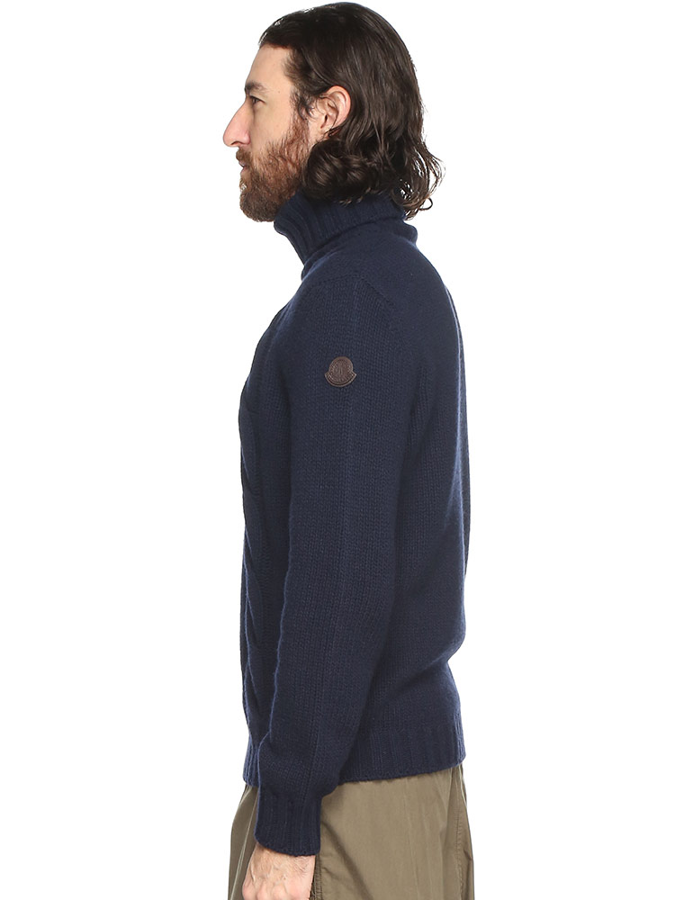 MONCLER (モンクレール) カシミヤ混 ケーブル タートルネック ニット