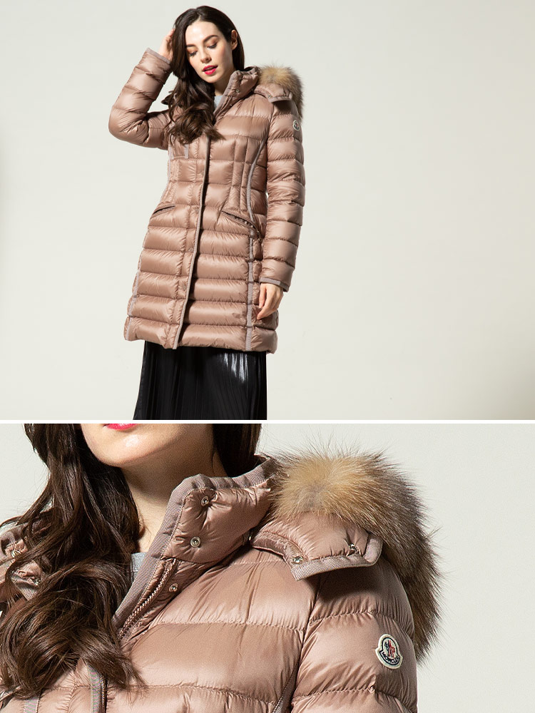MONCLER (モンクレール) ファーフード 取り外し フルジップ ロング