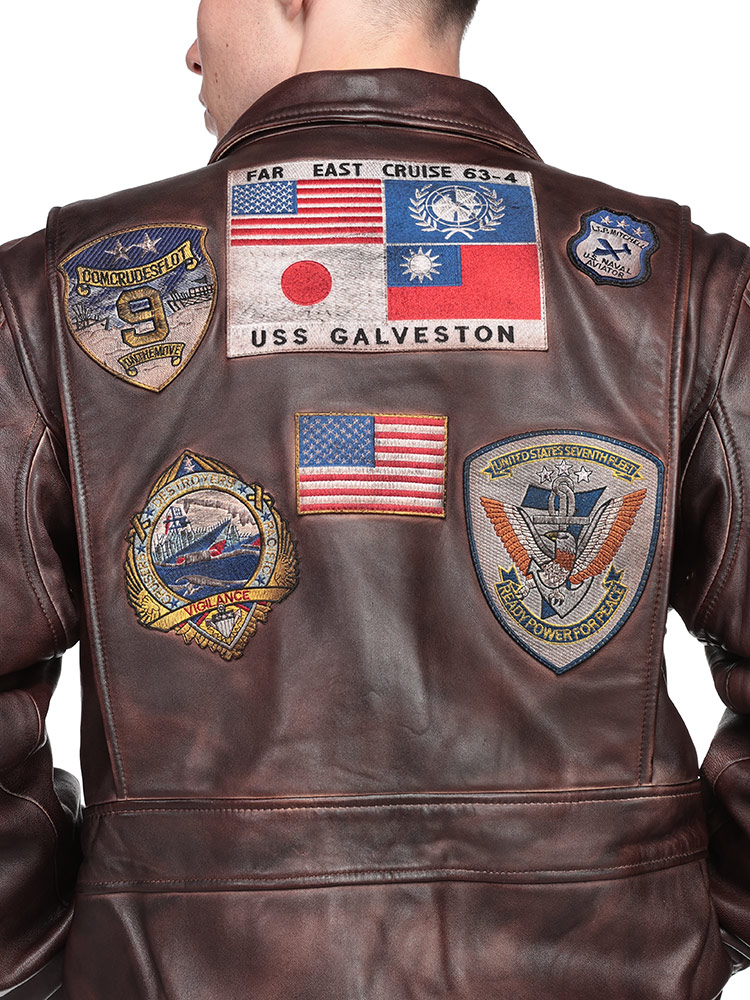 TOPGUN (トップガン) レザー フルジップ ボンバージャケット TGVIN M L