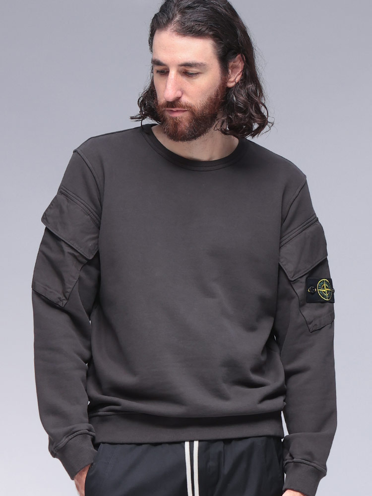 STONE ISLAND (ストーンアイランド) 腕ポケット スウェット トレーナー