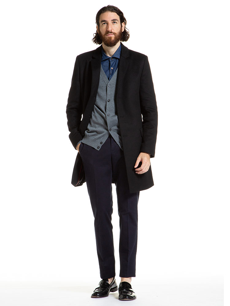 ヒューゴボス メンズ HUGO BOSS カシミヤ混 ウール シングル