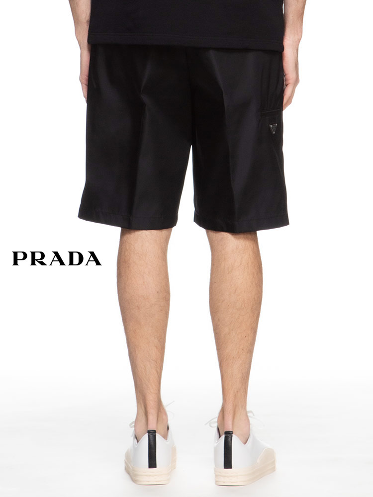PRADA (プラダ) ナイロン ワンポイントロゴ バミューダショーツ