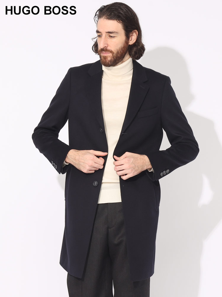 HUGO BOSS (ヒューゴボス) カシミヤ混 シングル チェスターコート