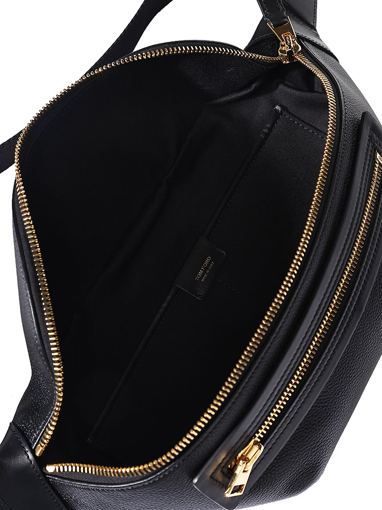 TOM FORD (トムフォード) レザー ゴールドジップ ボディバッグ