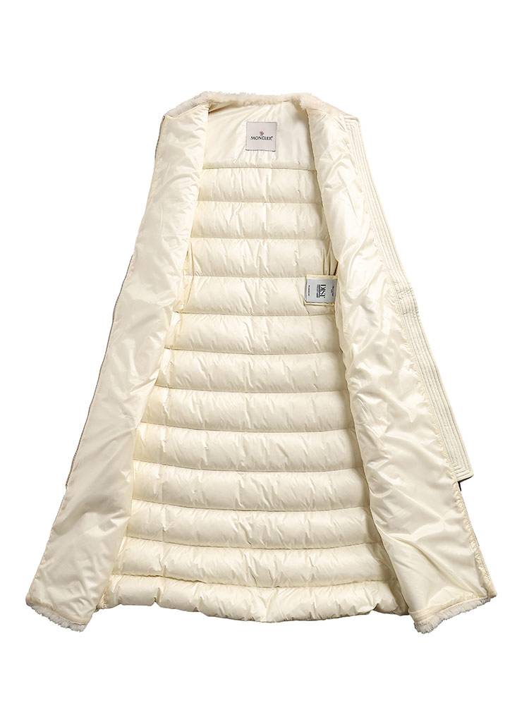 MONCLER (モンクレール) 切り替え ベルト付き ロング ダウンベスト