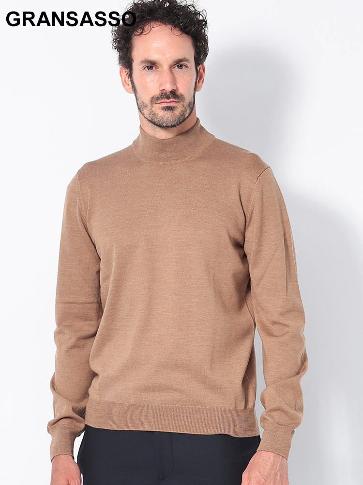 GRANSASSO (グランサッソ) ウール モックネック 長袖 ニット