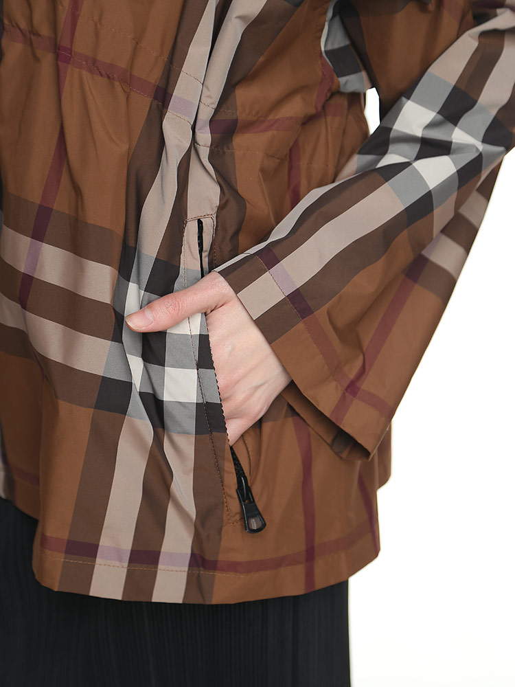BURBERRY (バーバリー) チェック フルジップ フーディッドジャケット