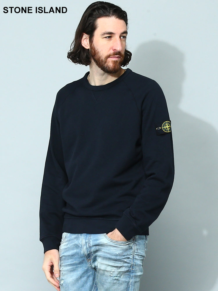 STONE ISLAND (ストーンアイランド) 袖ロゴ クルーネック トレーナー