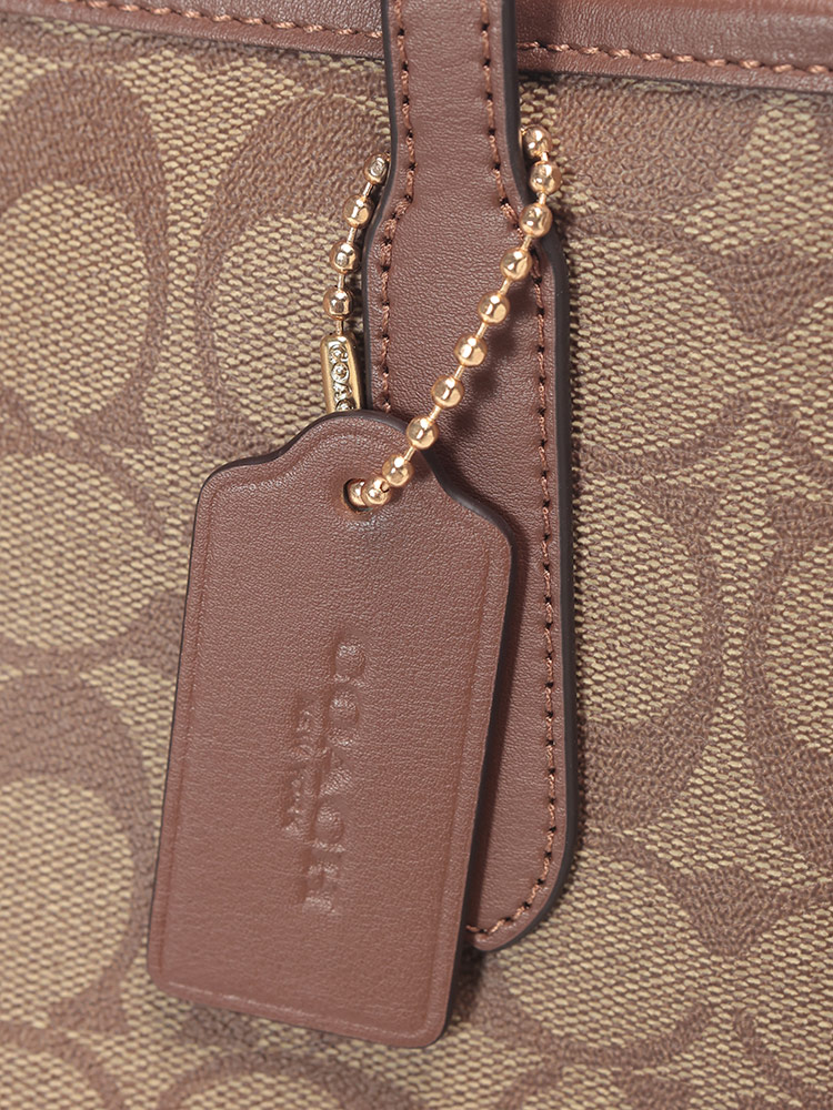 COACH (コーチ) シグネチャー キャンバス レザー トートバッグ