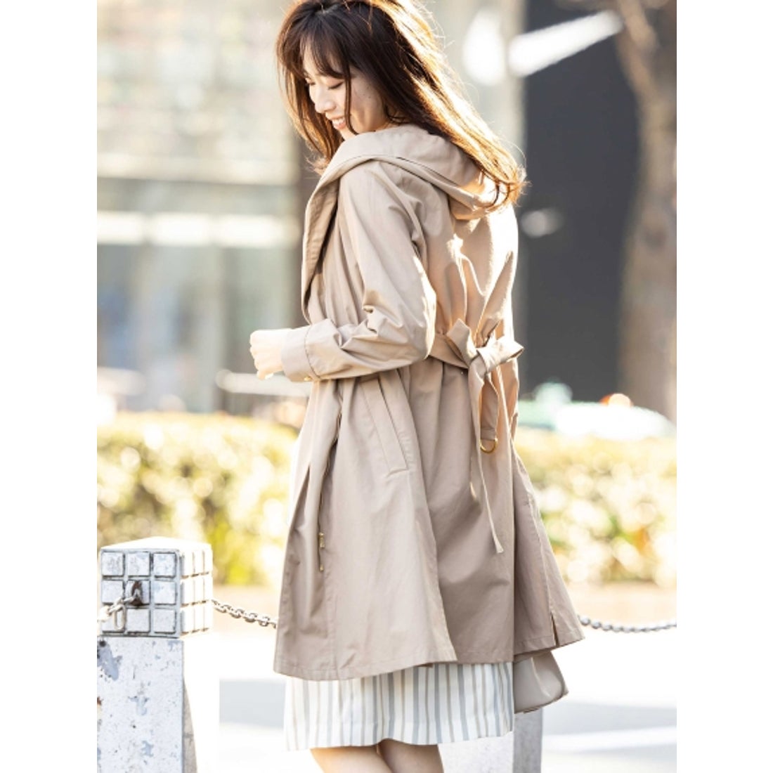 12Twelve Agenda CNツイルフーデットコート （ベージュ