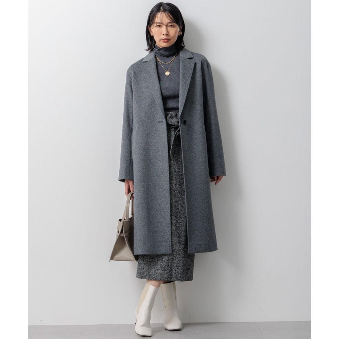 ニジュウサンク 23区 ウールカシミヤビーバー チェスターコート