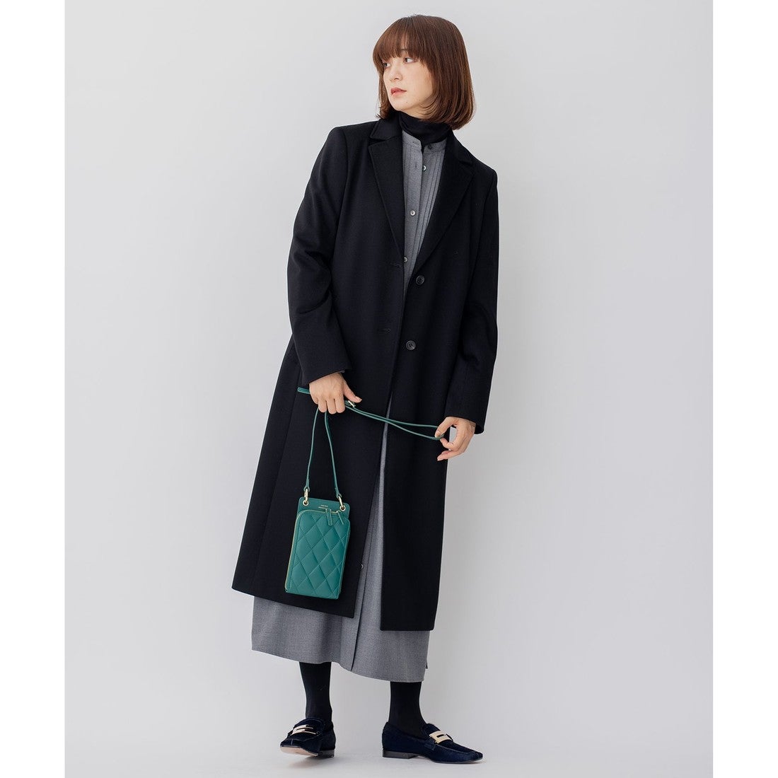 23区 ロロピアーナ スーパー ウール チェスターコート （ブラック系