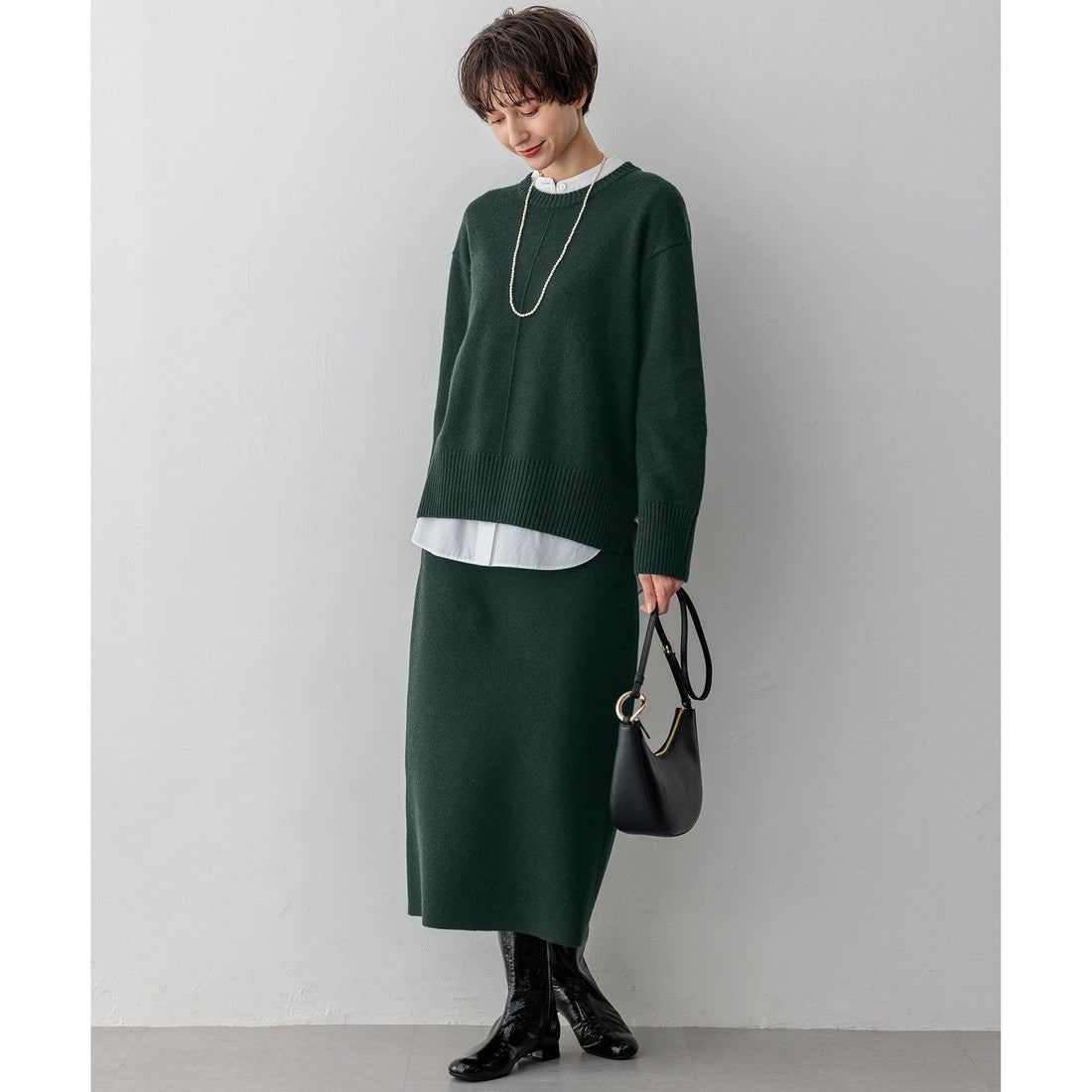 23区 【洗える】カシミヤブレンド クルーネック ニット （ピンク系