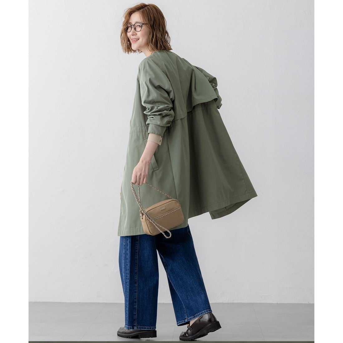 23区（大きいサイズ） 【撥水加工】ライトツイル ノーカラーコート