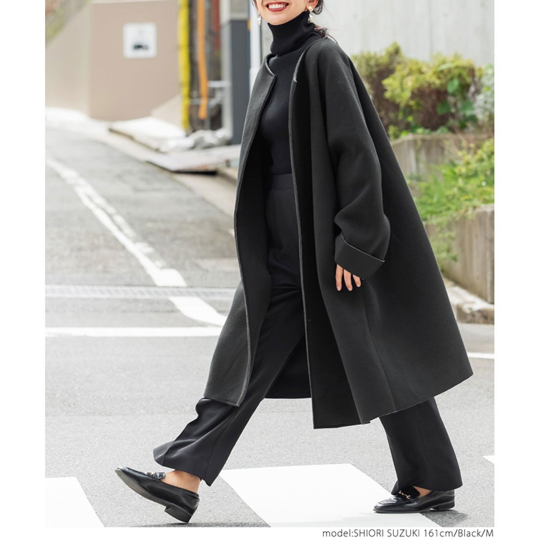 コカ coca ボンディングノーカラーコート （Black） -ファッション通販