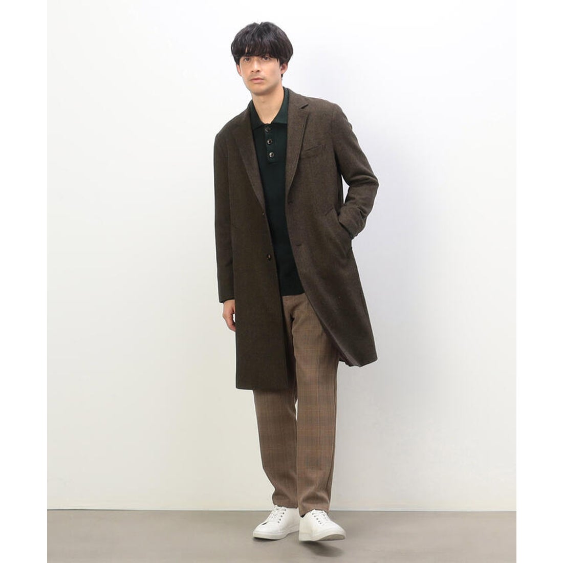 コムサコミューン COMME CA COMMUNE ウールライク ツイード チェスター