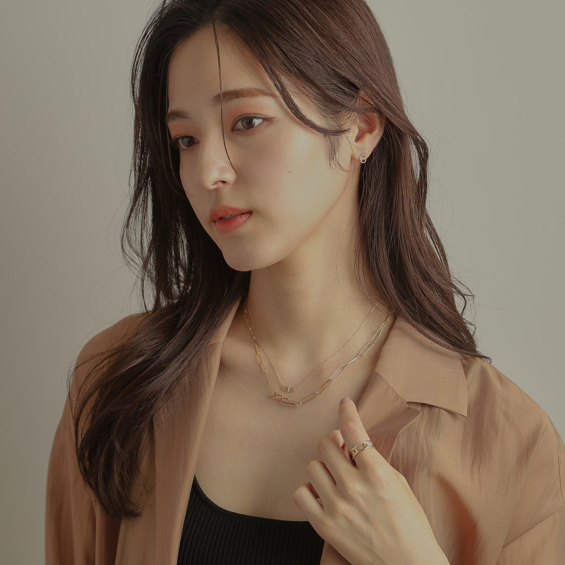 ココシュニック COCOSHNIK K10ダイヤモンド PCモチーフ スタッドピアス