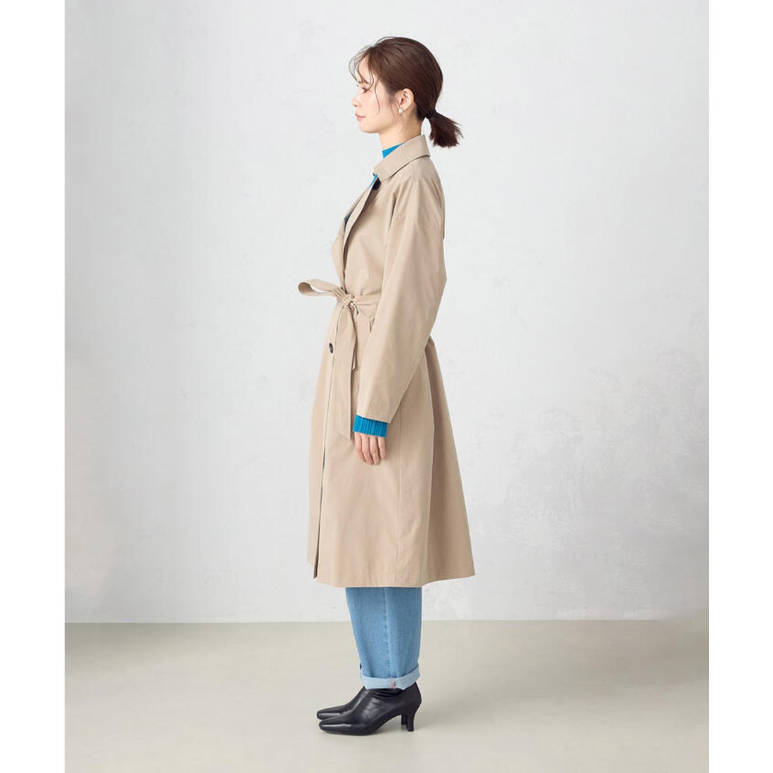 コムサイズム COMME CA ISM ポリエステルタフタ トレンチコート