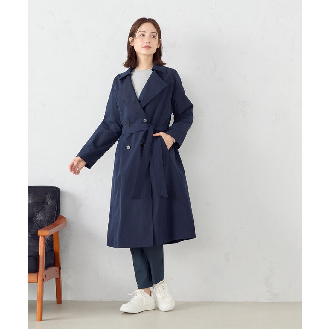 コムサイズム COMME CA ISM ポリエステルタフタ トレンチコート