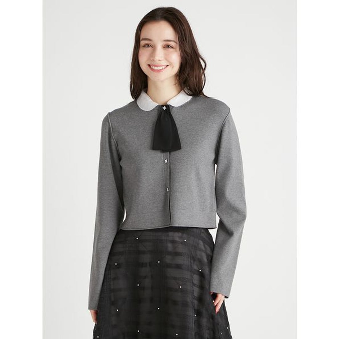 セルフォード CELFORD デタッチャブル総針カーディガン （BLK