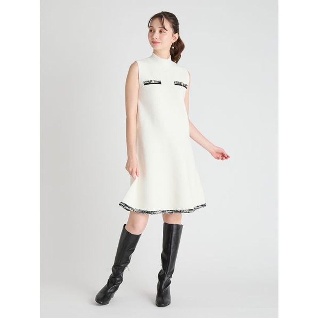 セルフォード CELFORD トリムミニニットワンピースセット （BLK