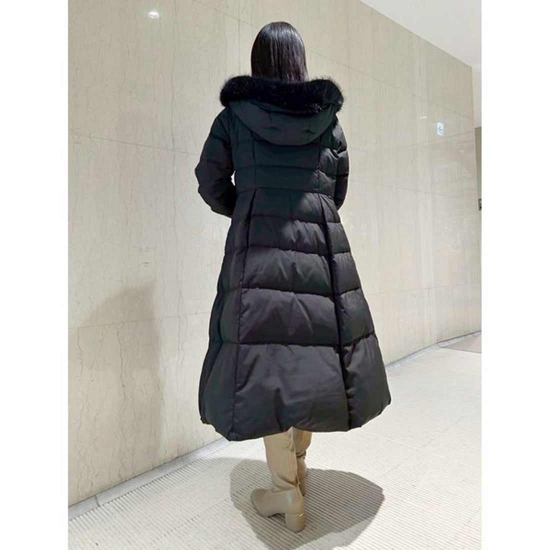 セルフォード CELFORD フードリボンロングダウンコート （BLK