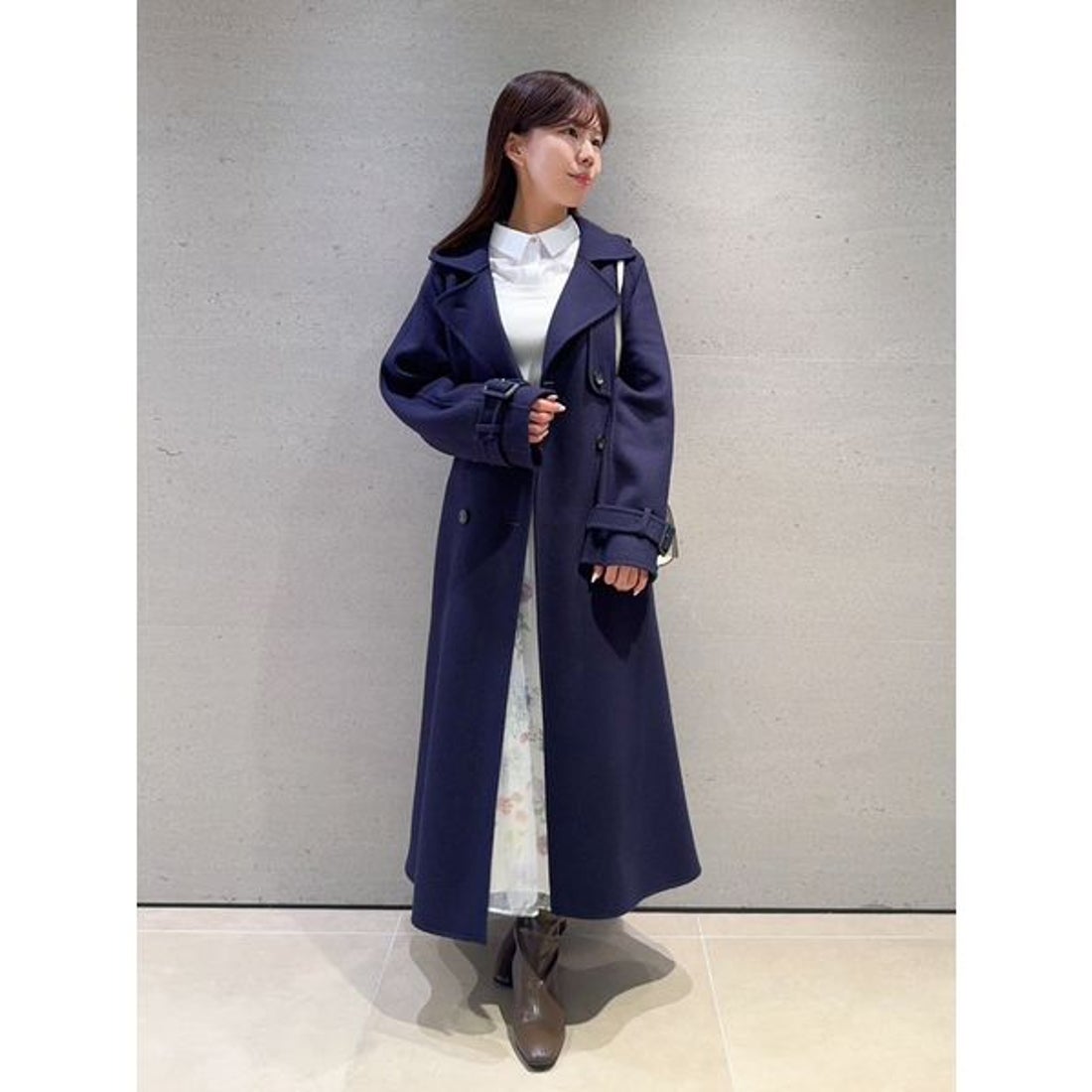 セルフォード CELFORD ウール混ロングトレンチコート （IVR