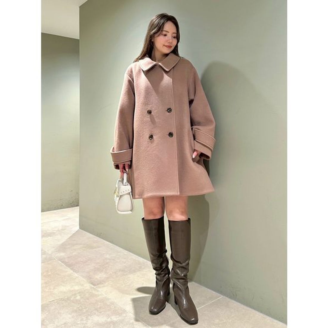 セルフォード CELFORD Aラインウールミドルコート （CML